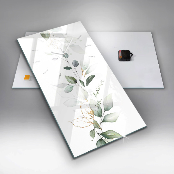 Vertical wall clock Abstraction leaves