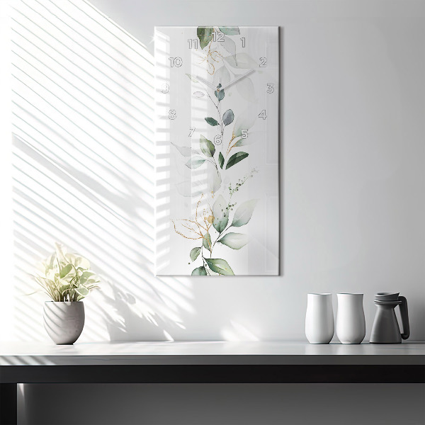 Vertical wall clock Abstraction leaves