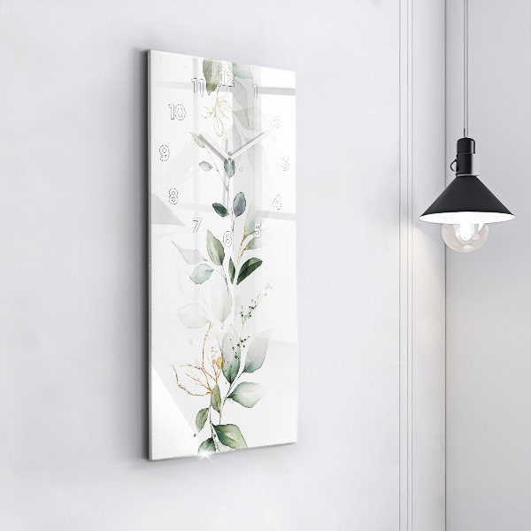 Vertical wall clock Abstraction leaves