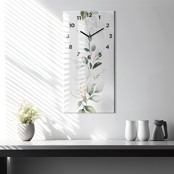 Vertical wall clock Abstraction leaves