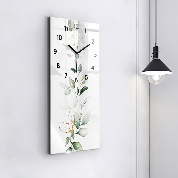 Vertical wall clock Abstraction leaves