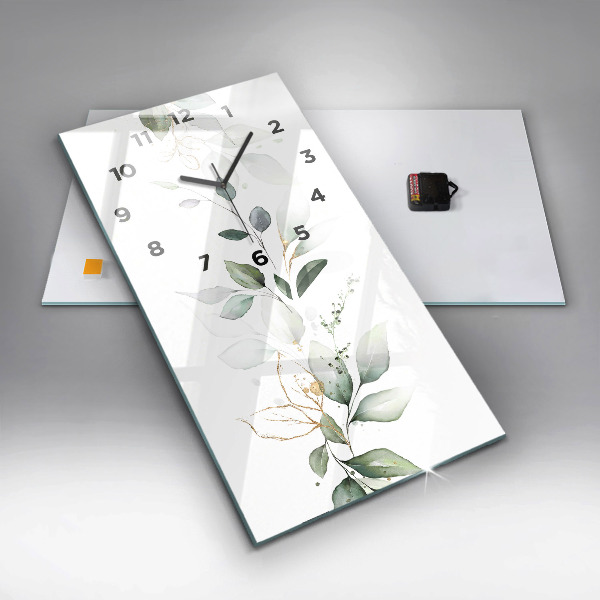 Vertical wall clock Abstraction leaves
