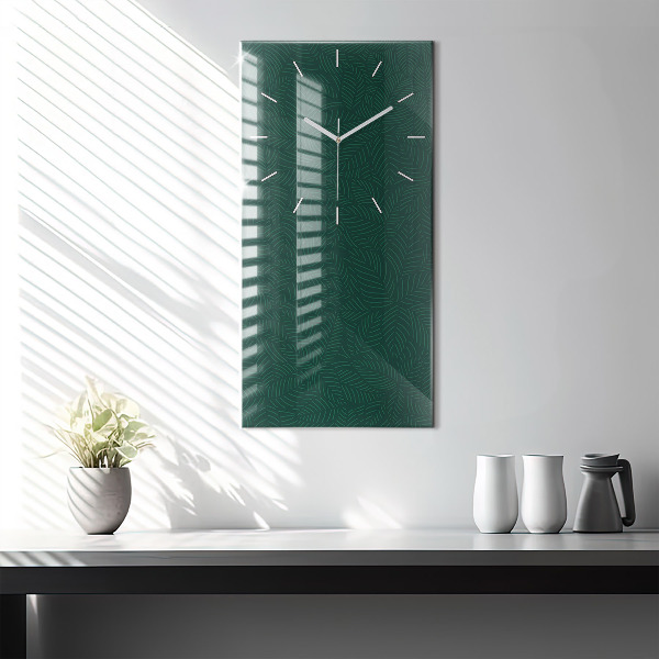 Vertical wall clock Leaf pattern