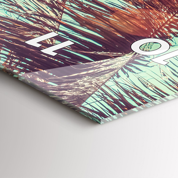 Vertical wall clock Tropical palm trees