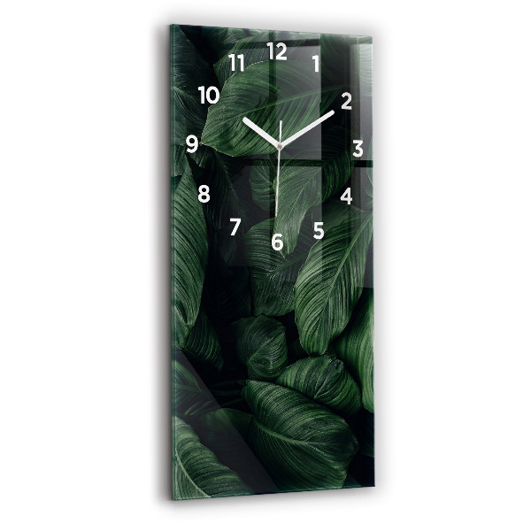 Vertical wall clock Tropical Monstera
