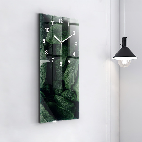 Vertical wall clock Tropical Monstera