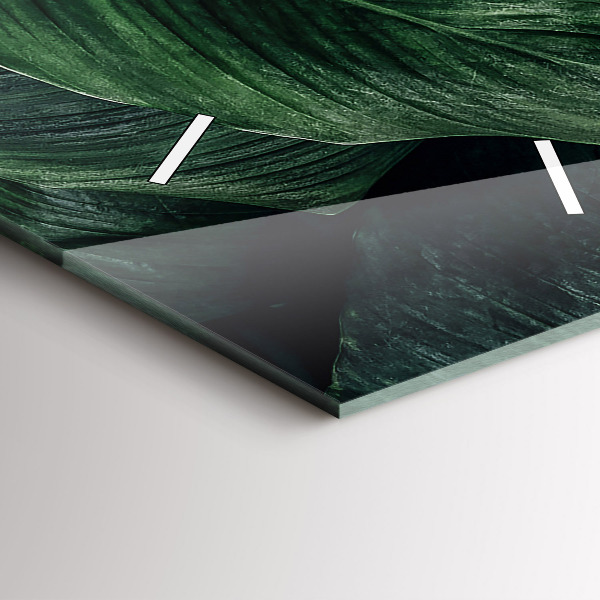 Vertical wall clock Tropical Monstera