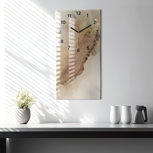 Vertical wall clock Beige modern art