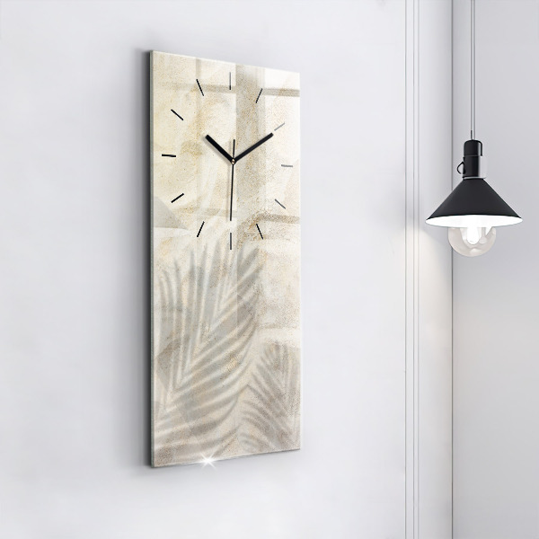 Vertical wall clock Palm tree shadow sand