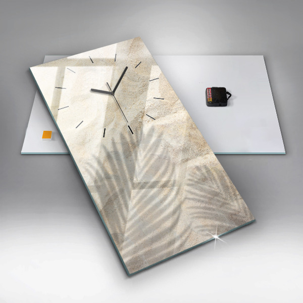 Vertical wall clock Palm tree shadow sand