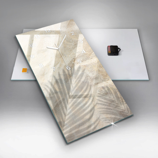 Vertical wall clock Palm tree shadow sand