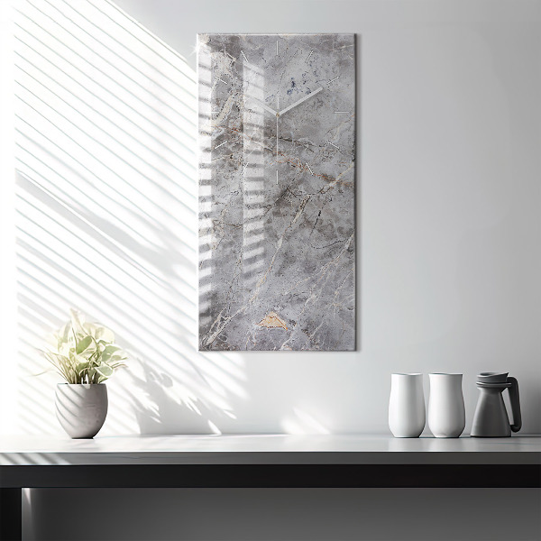 Vertical wall clock Gray granite marble