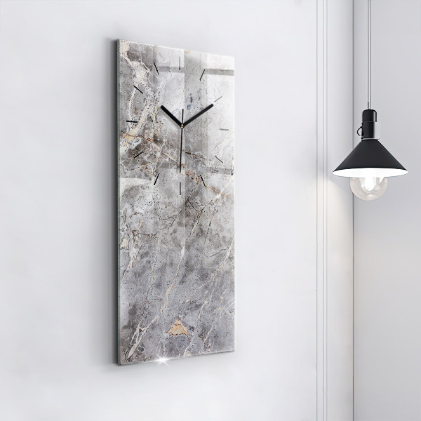 Vertical wall clock Gray granite marble