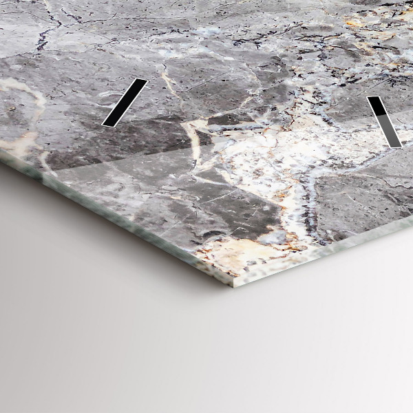 Vertical wall clock Gray granite marble