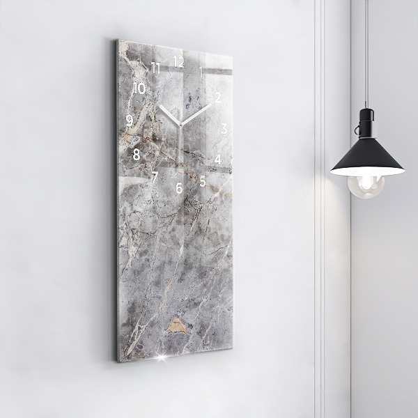 Vertical wall clock Gray granite marble