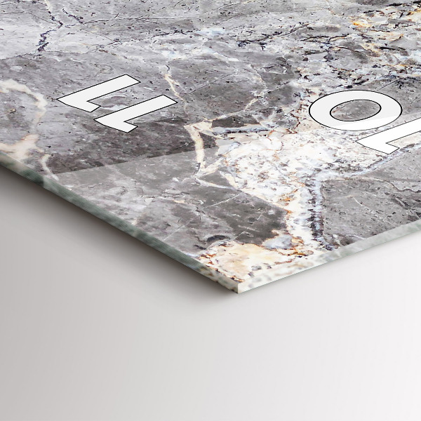 Vertical wall clock Gray granite marble