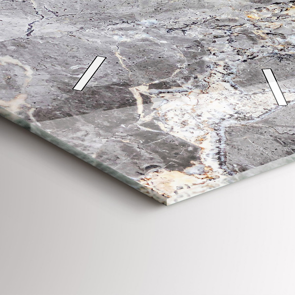 Vertical wall clock Gray granite marble