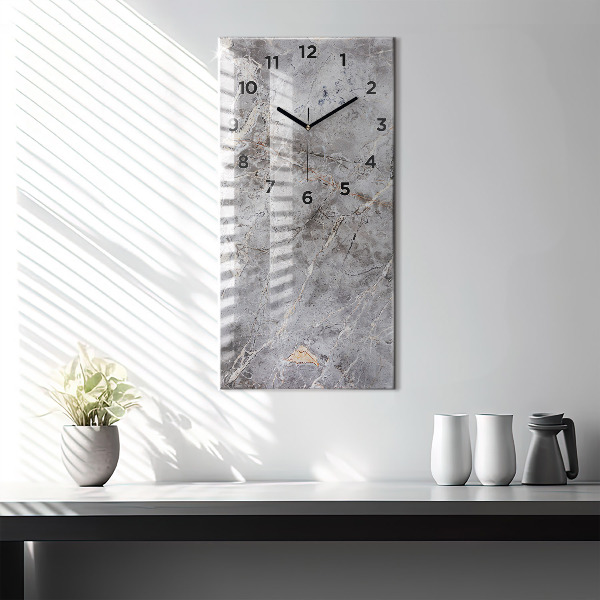 Vertical wall clock Gray granite marble
