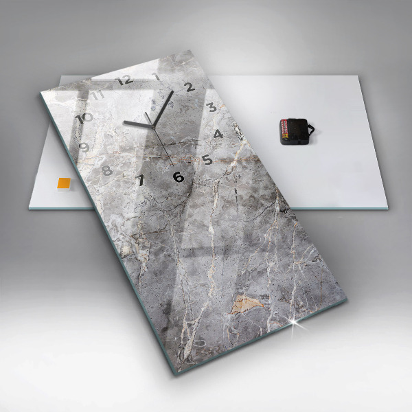Vertical wall clock Gray granite marble