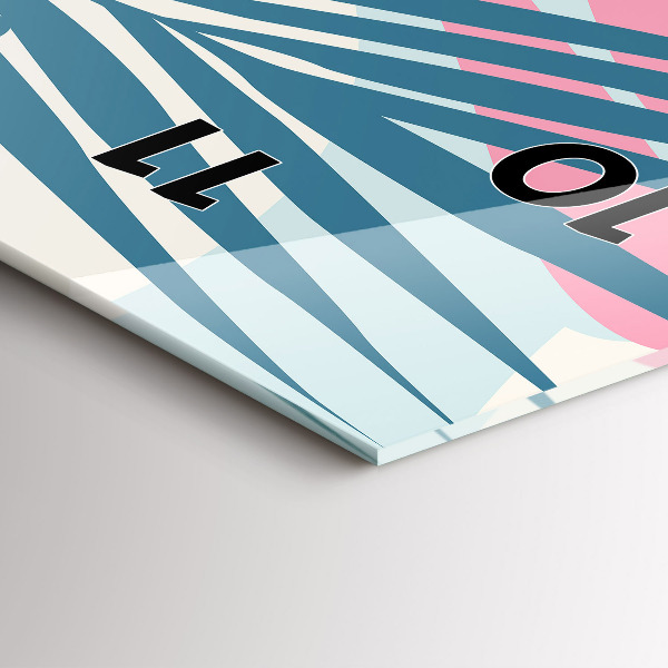 Vertical wall clock Pastel Leaves – Tropics