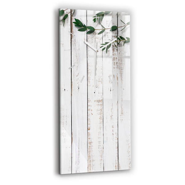 Vertical wall clock Light wooden boards