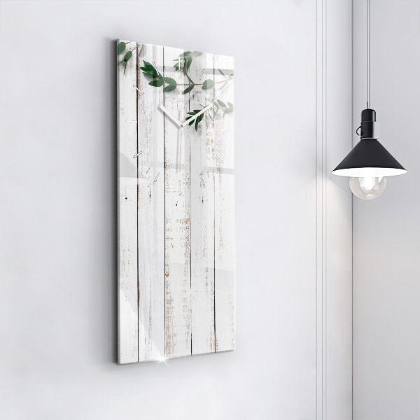 Vertical wall clock Light wooden boards