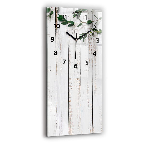 Vertical wall clock Light wooden boards