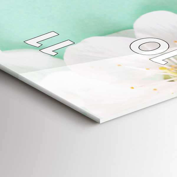 Vertical wall clock Blooming apple blossoms