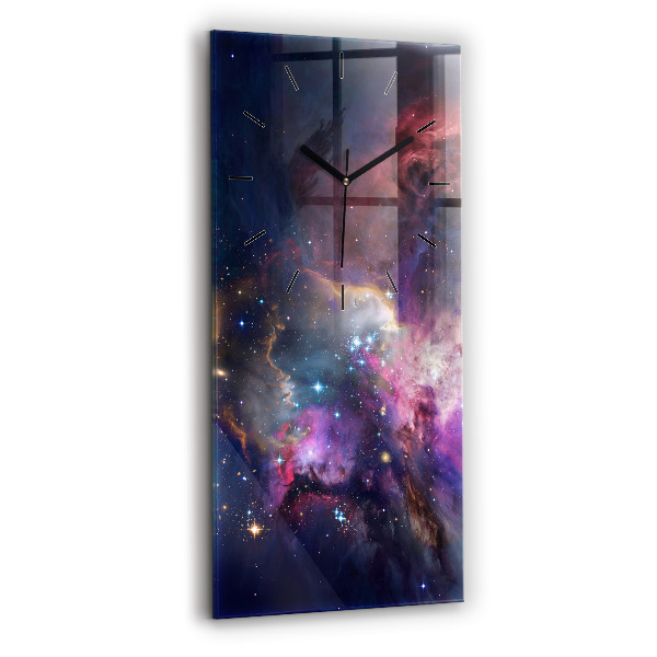 Vertical wall clock Galaxy and stars