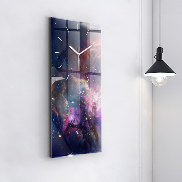 Vertical wall clock Galaxy and stars
