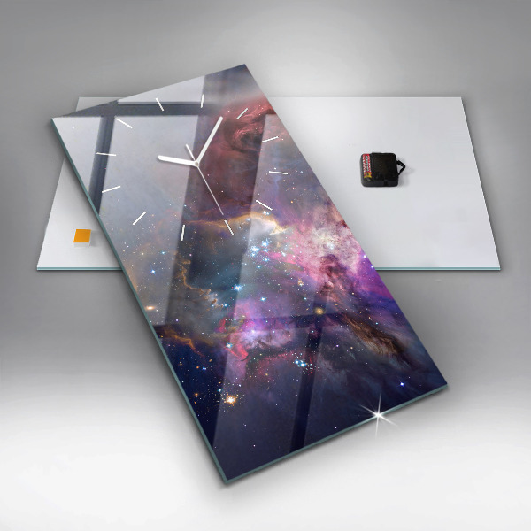Vertical wall clock Galaxy and stars