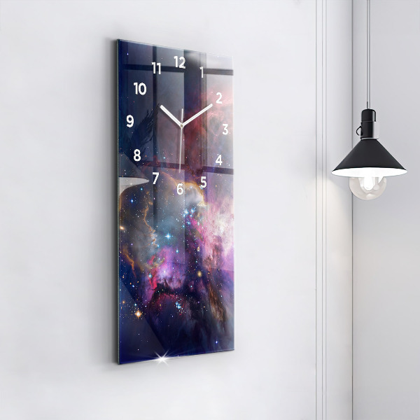 Vertical wall clock Galaxy and stars