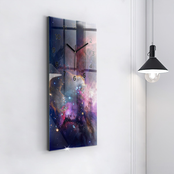 Vertical wall clock Galaxy and stars