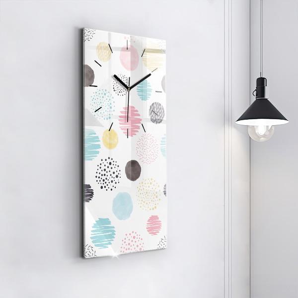 Vertical wall clock Geometric pattern