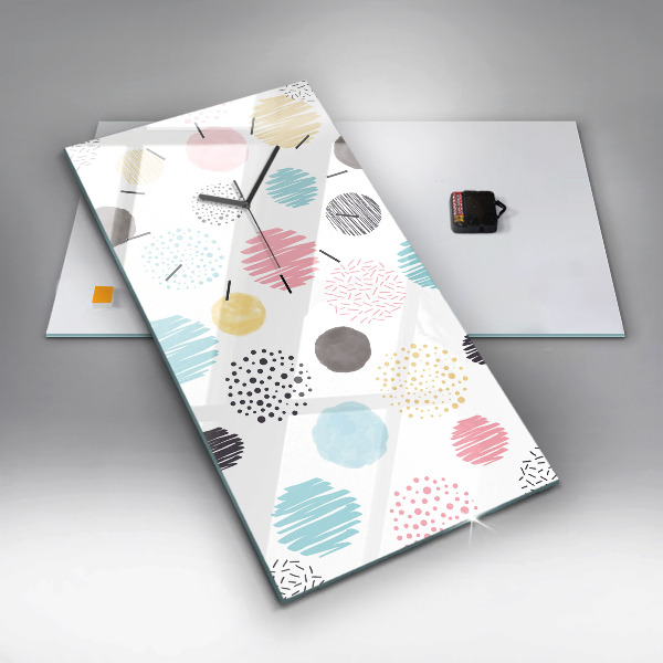 Vertical wall clock Geometric pattern