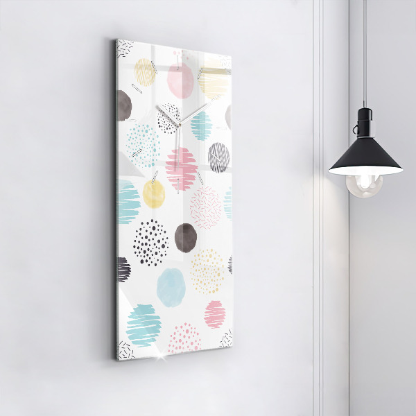 Vertical wall clock Geometric pattern