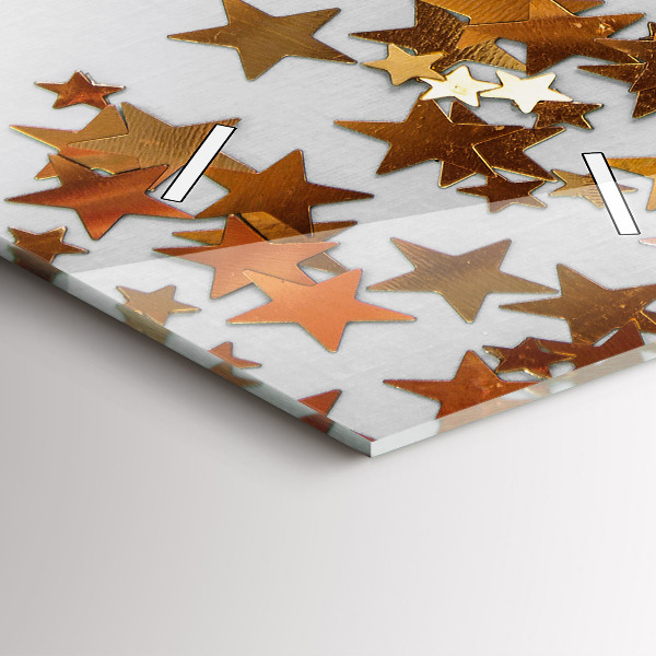 Vertical wall clock Stars on a light background