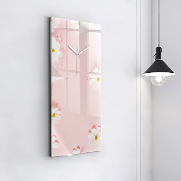 Vertical wall clock Daisy flowers