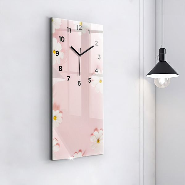Vertical wall clock Daisy flowers