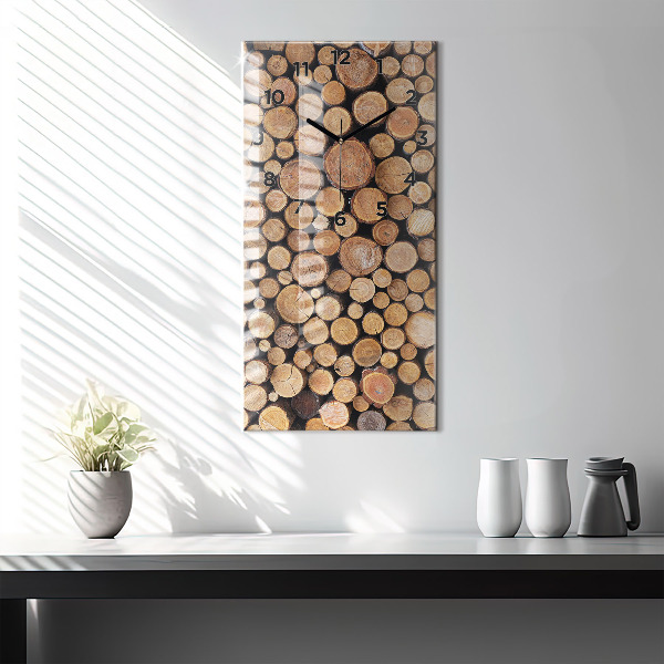 Vertical wall clock Tree rings
