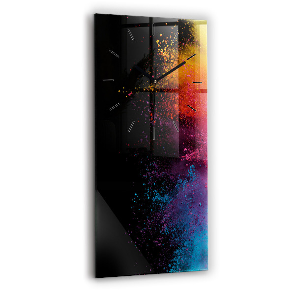 Vertical wall clock Explosion of colors