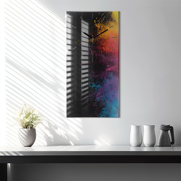 Vertical wall clock Explosion of colors