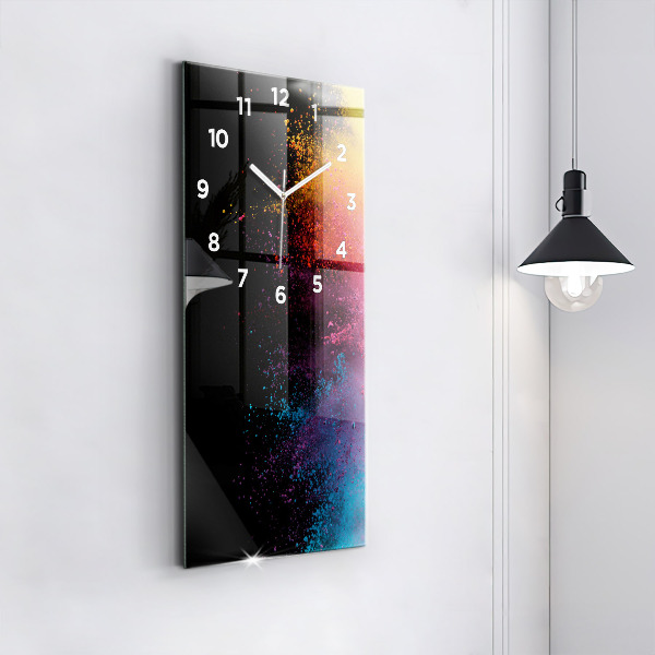 Vertical wall clock Explosion of colors