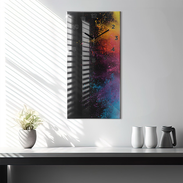 Vertical wall clock Explosion of colors