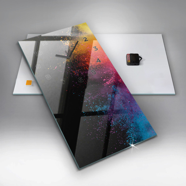 Vertical wall clock Explosion of colors