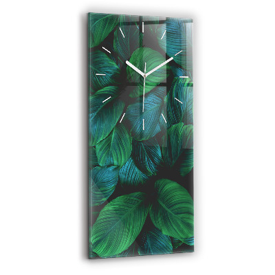 Vertical wall clock Nature leaves