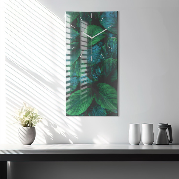 Vertical wall clock Nature leaves
