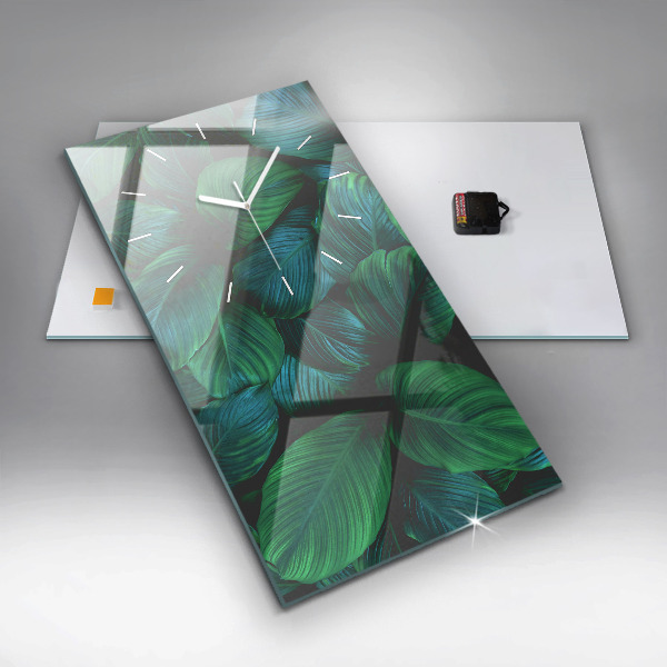 Vertical wall clock Nature leaves