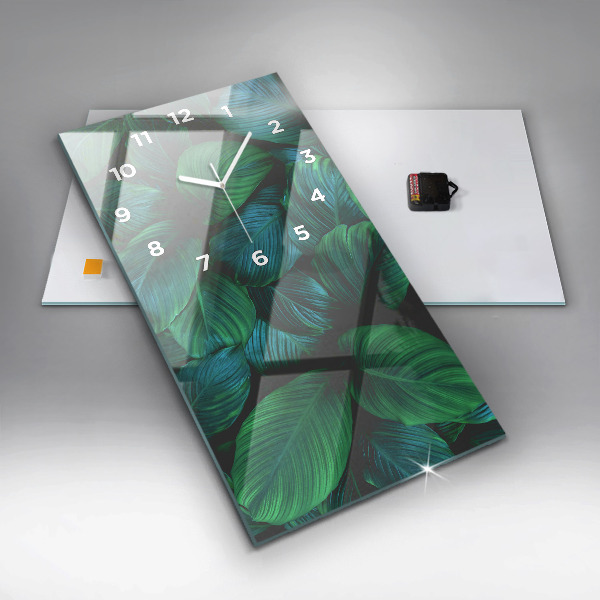 Vertical wall clock Nature leaves