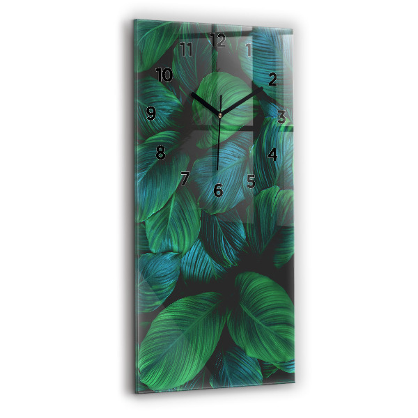 Vertical wall clock Nature leaves